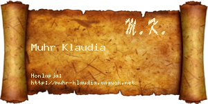 Muhr Klaudia névjegykártya